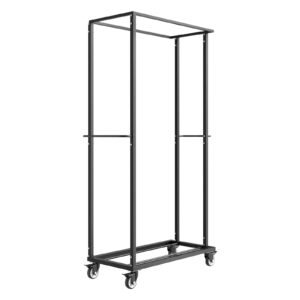 folding chair rack, 500 lbs capacity, heavy duty chair cart for 60 chairs, metal chair storage dolly chair holder with swivel casters and locking wheels, for party event,hotel,matte black