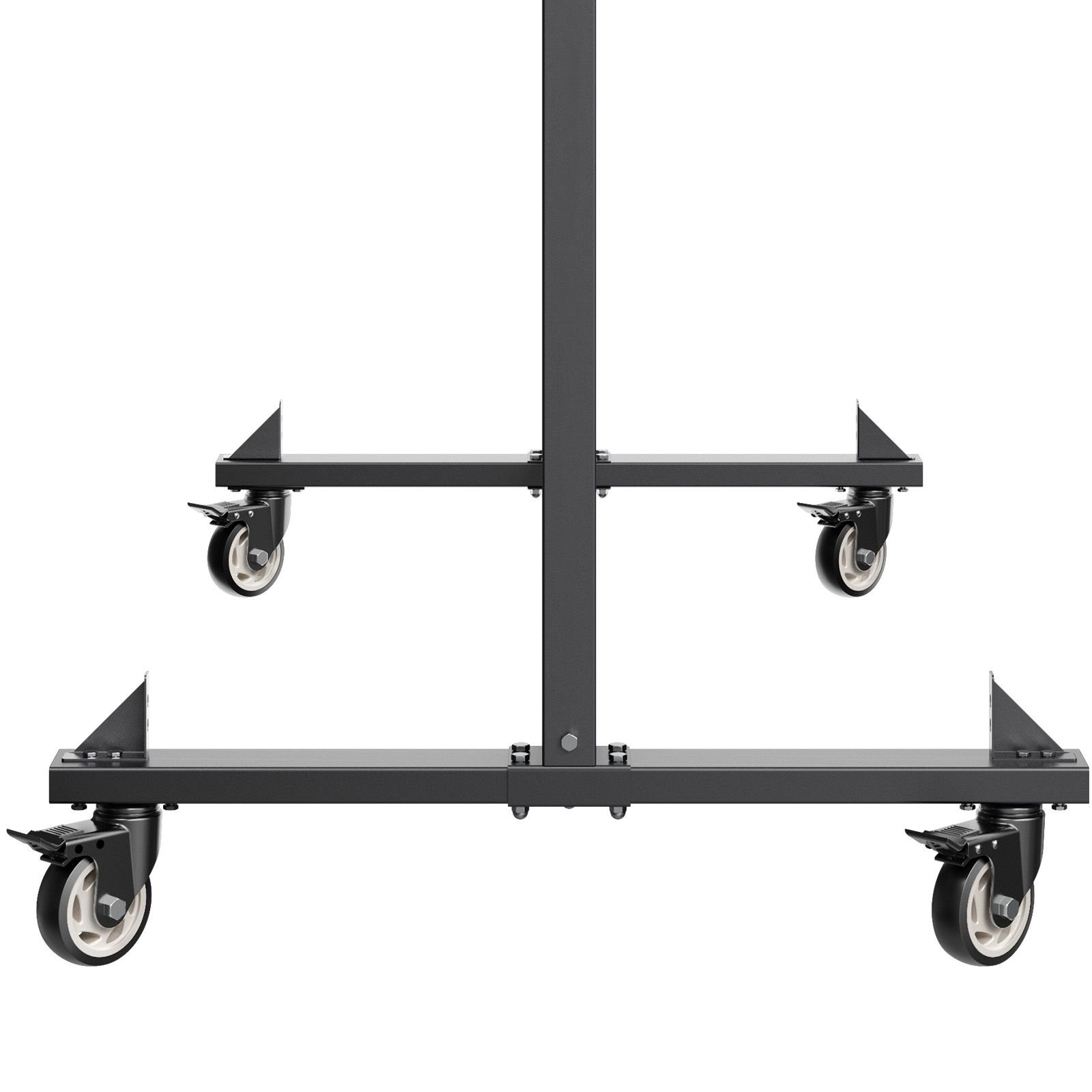 folding chair rack, 800 lbs capacity, heavy duty chair cart for 84 chairs/ 12 tables+42 chairs, dual layer chair storage dolly with rubber wheels and holders, large chair holder, matte black