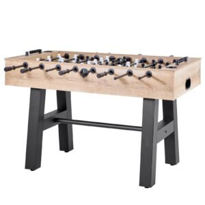 foosball table, 55 inch standard size table, indoor full size foosball tables for home, family, and game room, durable soccer set, includes 4 balls, score keeper, and 2 cup holders