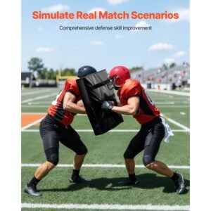 football blocking dummy, 24x16 in blocking pads, kick shield pad with handles, high density sponge tackle dummies, heavy duty training equipment for basketball hockey lacrosse, black, 1pcs