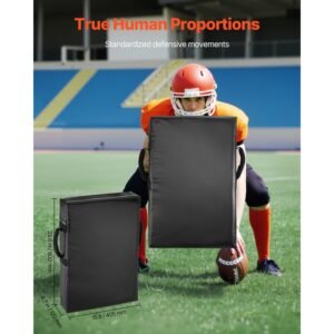 football blocking dummy, 24x16 in blocking pads, kick shield pad with handles, high density sponge tackle dummies, heavy duty training equipment for basketball hockey lacrosse, black, 2pcs