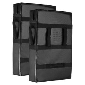 Football Blocking Dummy, 24x16 in Blocking Pads, Kick Shield Pad with Handles, High-Density Sponge Tackle Dummies, Heavy Duty Training Equipment for Basketball Hockey Lacrosse, Black, 2PCS