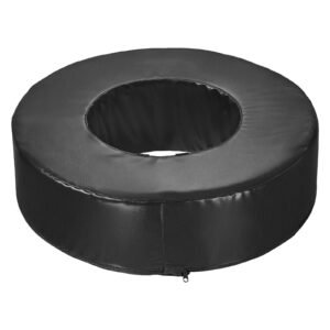 Football Tackle Wheel, Football Tackling Dummy, Waterproof PVC and High-Density Sponge Tackle Ring, Dummies Training Equipment with Straps, for Blocking, Hitting Drills and Practice, Black, 1PCS