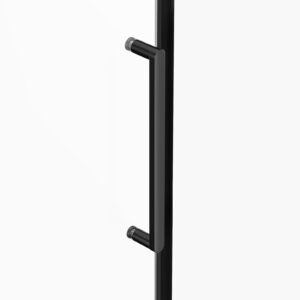 frameless sliding bathtub door, 56 60 in.w x 60 in.h, frameless shower glass door, frameless double sliding tub door with 5/16 in clear tempered glass and stainless steel handle, black finish