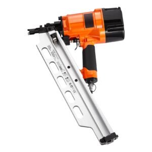 framing nailer, 2" to 3 1/2" 21 degree full round head pneumatic framing nailer with dual trigger modes & tool less depth adjustment, 80 120psi pro air nail gun for framing flooring decking