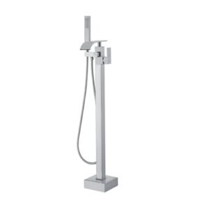 freestanding bathtub faucet, floor mount, freestanding tub filler, shower mixer taps, two water modes, 360° swivel spout, for bathing & showering pet bathing cleaning drains toilet flushing