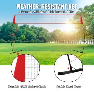 freestanding volleyball training net for indoor or outdoor use, adjustable height portable net system with carrying bag, professional volleyball practice trainer for hitting or serving drills