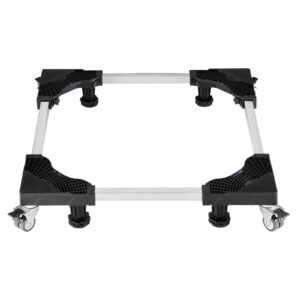 fridge stand mobile base, 1100 lbs load capacity, washing machine stand with 8 locking twin wheels and 4 brakes, 27.5 35.4 inches adjustable furniture dolly for washer, refrigerator and dryer
