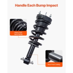 front air shock absorber strut, 2 pcs, compatible with cadillac escalade/esv/ext, gmc sierra, chevrolet avalanche/silverado/suburban/tahoe, replacement for 19300066 22853793 19368455 19368456