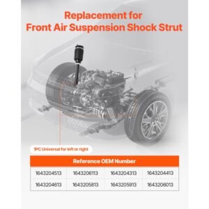 front air suspension struts shock absorbers, compatible with mercedes benz w164 front without ads (2005 2011) gl350 gl450, replacement for 1643204513 1643206113 1643204313 1643204413 1643204613