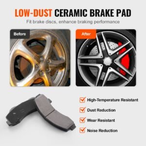 front and rear brake kit compatible with 2012 2020 ford f 150(mpb only), drilled and slotted brake rotors ceramic brake pads replacement, 13.8" front rotors 13.7" rear rotors