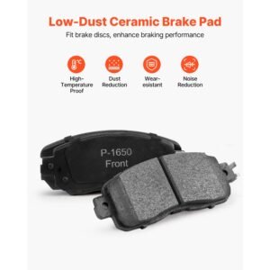 front and rear brake kit compatible with 2013 nissan altima (base, sl, sv & s sedan), 2014 2018 nissan altima, 2019 2023 nissan altima (with manual parking brake), hollow structure front rotors