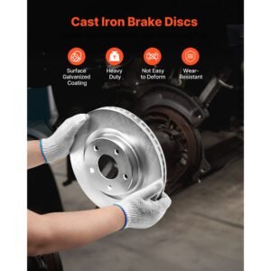 front and rear brake kit compatible with 2013 nissan altima (base, sl, sv & s sedan), 2014 2018 nissan altima, 2019 2023 nissan altima (with manual parking brake), hollow structure front rotors