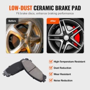 front and rear brake kit compatible with toyota sienna, highlander, lexus rx350, rx450h, drilled and slotted brake rotors ceramic brake pads replacement, 12.9" front rotors 12.2" rear rotors