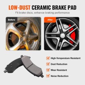 front and rear brake kit for 06 2018 dodge ram 1500, 07 2009 dodge durango chrysler aspen, drilled and slotted brake rotors ceramic brake pads replacement, 13.2" front rotors 13.9" rear rotors