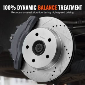 front and rear brake kit for 06 2018 dodge ram 1500, 07 2009 dodge durango chrysler aspen, drilled and slotted brake rotors ceramic brake pads replacement, 13.2" front rotors 13.9" rear rotors