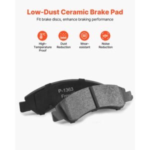 front brake kit compatible with 2008 2016 cadillac escalade/escalade esv, 2017 2020 cadillac escalade/escalade esv (models without brembo brake package), drilled & slotted brake rotors kit