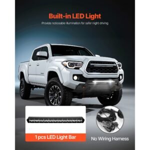 front bumper compatible with 2016 2023 toyota tacoma (excluding tacoma trd/tacoma trd sport), pickup truck bumper with led light bar, winch plate & d rings mounts