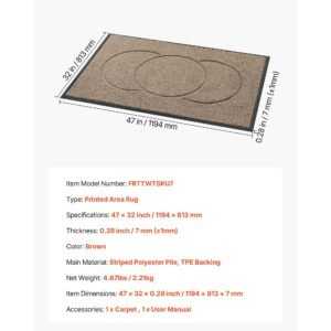 front door mat, 47 x 32 in commercial floor mat for indoor and outdoor, modern stylish carpet with tpe backing, heavy duty washable entry industrial rug for hallway, balcony, garage, brown