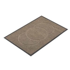 front door mat, 47 x 32 in commercial floor mat for indoor and outdoor, modern stylish carpet with tpe backing, heavy duty washable entry industrial rug for hallway, balcony, garage, brown