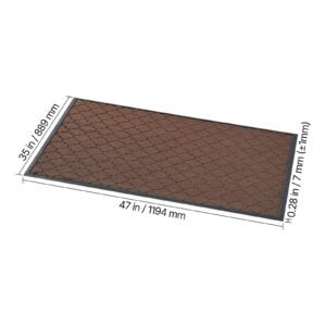 front door mat, 47 x 35 in commercial floor mat for indoor and outdoor, modern stylish carpet with tpe backing, heavy duty washable entry industrial rug for hallway, balcony, garage, brown