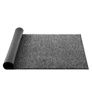 Front Door Mat, 5 x 3 ft Commercial Floor Mat for Indoor and Outdoor, Industrial Entrance Carpet with PVC Backing, Heavy Duty Washable Entry Rug for Hallway, Kitchen, Balcony, Garage, Grey