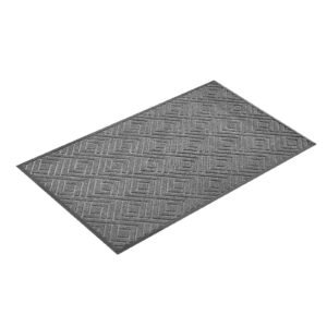 front door mat, 61.5 x 36 in commercial floor mat for indoor and outdoor, modern stylish carpet with tpe backing, heavy duty washable entry industrial rug for hallway, balcony, garage, grey