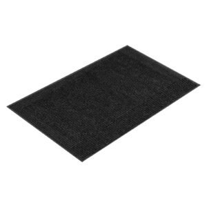 Front Door Mat, 8 x 4 ft Commercial Floor Mat for Indoor and Outdoor, Stylish Striped Industrial Carpet with PVC Backing, Heavy Duty Washable Entry Rug for Hallway, Balcony, Garage, Grey