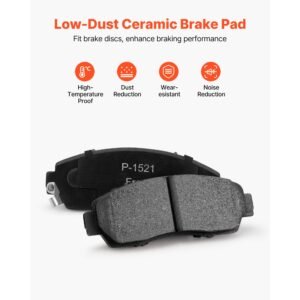 front & rear brake kit compatible with 2012 2016 honda cr v (awd models), ceramic brake replacement kits, 12 inch hollow structure front rotors, 12 inch solid structure rear rotors, r 31455