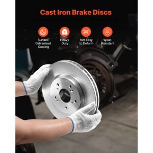 front & rear brake kit compatible with 2012 2016 honda cr v (awd models), ceramic brake replacement kits, 12 inch hollow structure front rotors, 12 inch solid structure rear rotors, r 31455
