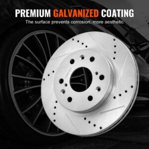 front rear brake kit for 2014 2018 chevy silverado gmc sierra 1500, 2015 2020 suburban tahoe yukon xl escalade esv, drilled & slotted brake rotors ceramic brake pads replacement kit