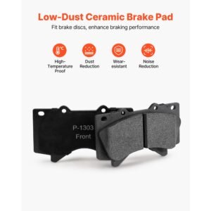 front & rear ceramic brake kit compatible with 2016 2021 lexus lx570, 2016 2021 toyota land cruiser, drilled and slotted brake rotors ceramic brake pads replacement kit, 14 inch front rotors