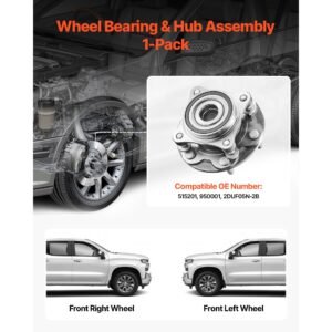front wheel bearing & hub assembly fit for 2021 toyota 4runner base limited nightshade sport utility tacoma edicion especial crew cab pickup 4 door 4wd oem 515201, wheel bearing hub assembly set