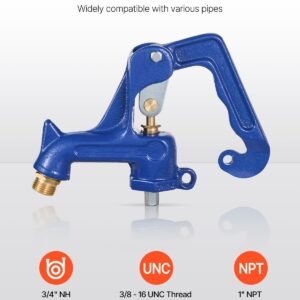 frost free outdoor faucet, freeze proof yard hydrant complete head assembly, with 1" npt galvanized pipe thread & 3/4" hose connection for yard, garden, pasture irrigation (pipe not included)