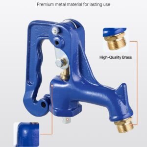 frost free outdoor faucet, freeze proof yard hydrant complete head assembly, with 1" npt galvanized pipe thread & 3/4" hose connection for yard, garden, pasture irrigation (pipe not included)