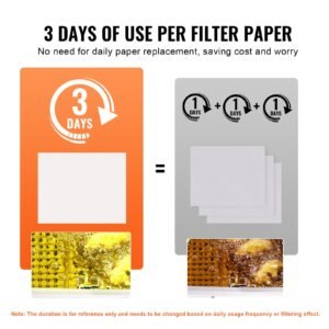 fryer filter paper, 100 sheets, 19.3" x 16.1", replacement deep fryer filter sheets for 18l/38l commercial mobile fryer filter machine, for restaurant, fast food shop, carnival concession stand