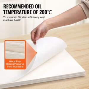 fryer filter paper, 100 sheets, 19.3" x 16.1", replacement deep fryer filter sheets for 18l/38l commercial mobile fryer filter machine, for restaurant, fast food shop, carnival concession stand