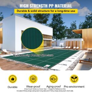 ft 16x32 pool safety cover, green