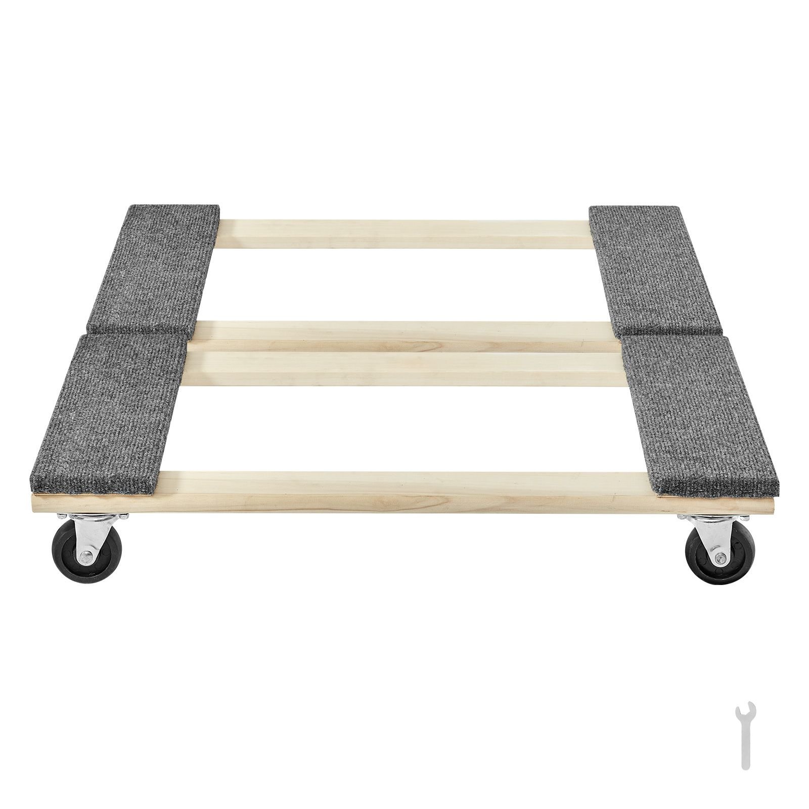 furniture dolly, 1000 lbs each load capacity, 2 packs, 18" x 30", 8 x 3" pp swivel casters, heavy duty hardwood furniture moving dolly, mover's dolly, moving cart with wheels for heavy furniture