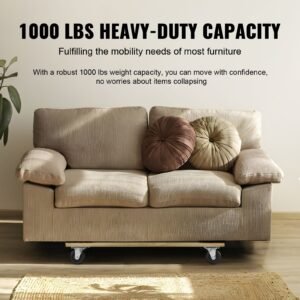furniture dolly, 1000 lbs load capacity, 18" x 30", 4 x 3" pp swivel casters, heavy duty hardwood furniture moving dolly, mover's dolly, moving cart with wheels for heavy furniture home cleaning