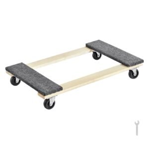 furniture dolly, 1000 lbs load capacity, 18" x 30", 4 x 3" pp swivel casters, heavy duty hardwood furniture moving dolly, mover's dolly, moving cart with wheels for heavy furniture home cleaning
