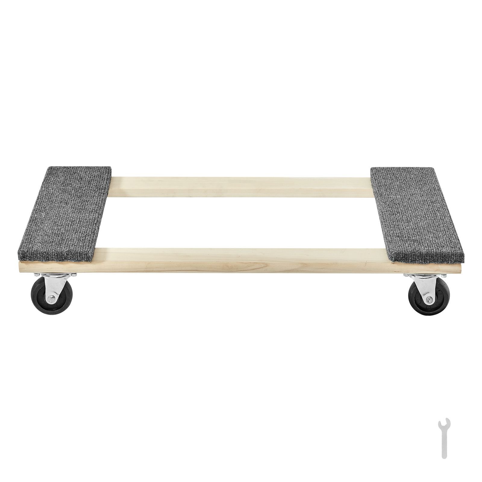 furniture dolly, 1000 lbs load capacity, 18" x 30", 4 x 3" pp swivel casters, heavy duty hardwood furniture moving dolly, mover's dolly, moving cart with wheels for heavy furniture home cleaning
