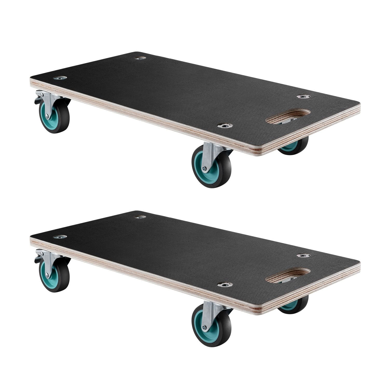 furniture dolly, 551 lbs load capacity, furniture moving dollies with 4 tpr silent wheels, rectangle multifunctional flat dolly for piano furniture couch washing machine fridge, 2 pack, black