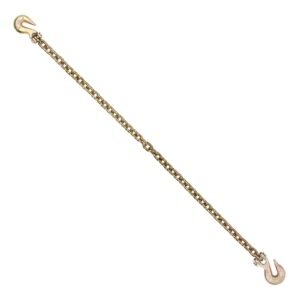 G80 Transport Binder Chain, 5/16" x 10.3' 2-Pack Tow Chain with Clevis Grab Hooks, 4900 lbs Safe Working Load, Heavy Duty Logging Chain for Transporting Towing Truck Tie Down Binding Equipment