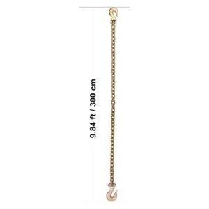 g80 transport binder chain, 5/16" x 10.3' 2 pack tow chain with clevis grab hooks, 4900 lbs safe working load, heavy duty logging chain for transporting towing truck tie down binding equipment