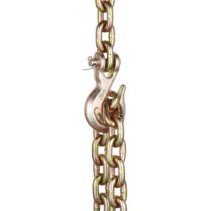 g80 transport binder chain, 5/16" x 14.2' tow chain with clevis grab hooks, 4900 lbs safe working load, heavy duty trailer logging chain for transporting towing truck tie down binding equipment