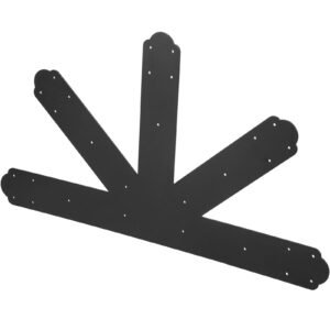 gable plate, black powder coated truss connector plates, 12:12 pitch gable bracket, 4 mm / 0.16" steel truss nail plates, decorative gable plate with bolts for wooden beam use