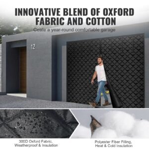 garage door screen for winter, 8x7ft, garage door insulation kit, magnetic thermal insulated door curtain with 300d oxford fabric heavy duty weighted bottom, easy assembly for garage door
