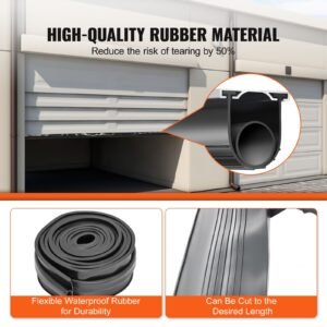 garage door seals bottom rubber, u shape +o ring combination garage door weather stripping with pre drilled aluminum track retainer kit, 5/16 inch t ends and 3 3/4 inch width (16 ft, black)