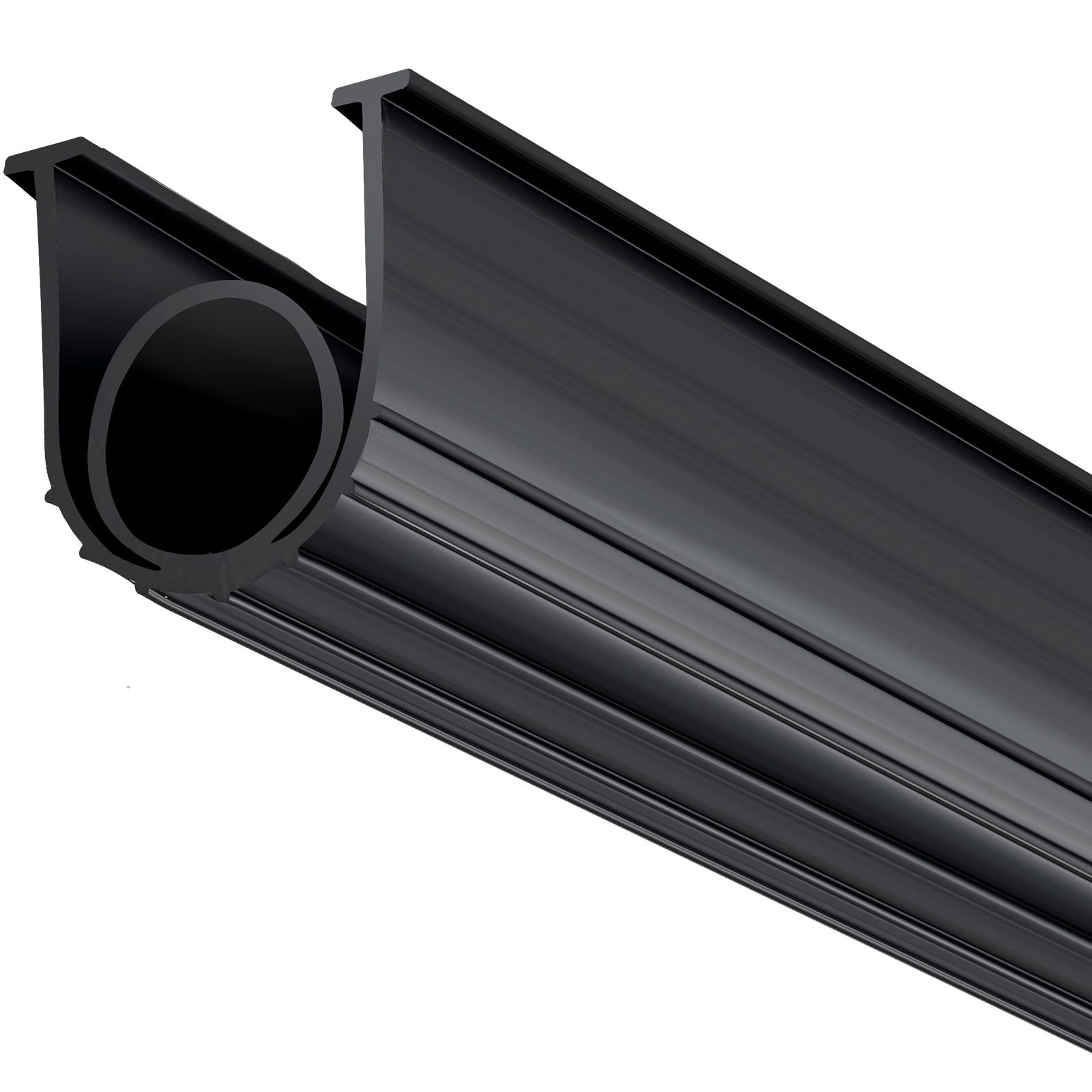 garage door seals bottom rubber, u shape +o ring garage door weather stripping, universal weatherproof threshold buffering sealing rubber , 5/16 inch t ends and 3 3/4 inch width (10 ft, black)